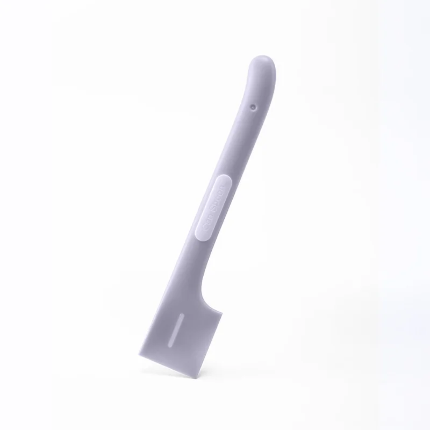 Gray silicone spoon on a white background