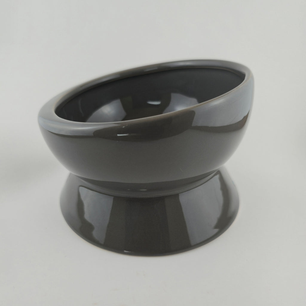 Gray ceramic bowl on a white background