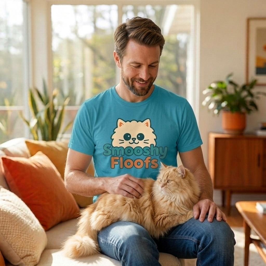 Unisex Smooshy Floofs logo T-shirt supporting animal rescue