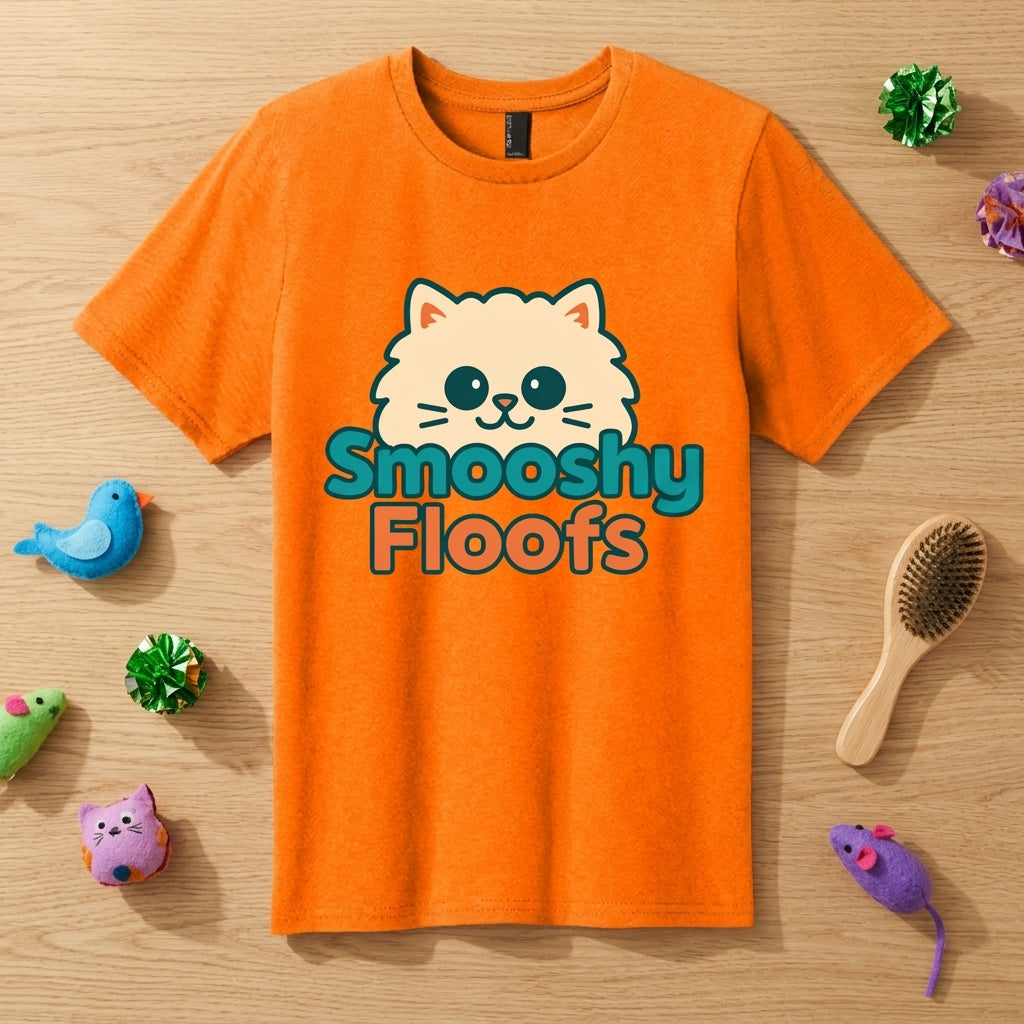 Youth Smooshy Floofs logo T-shirt for cat lovers
